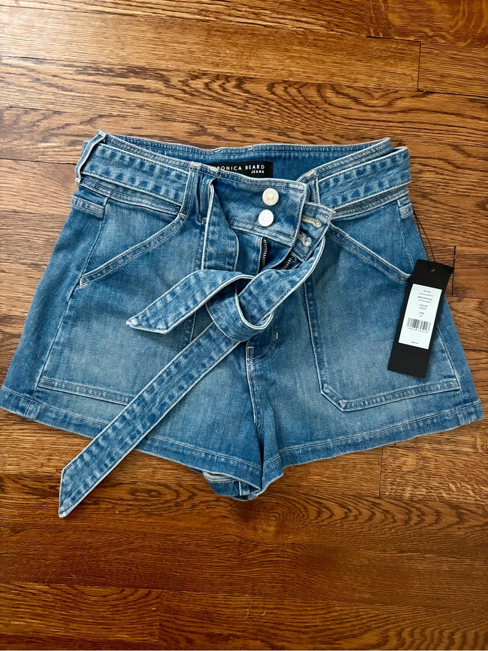 NWT: Veronica Beard Blue Denim Tie-Waist Women’s Shorts